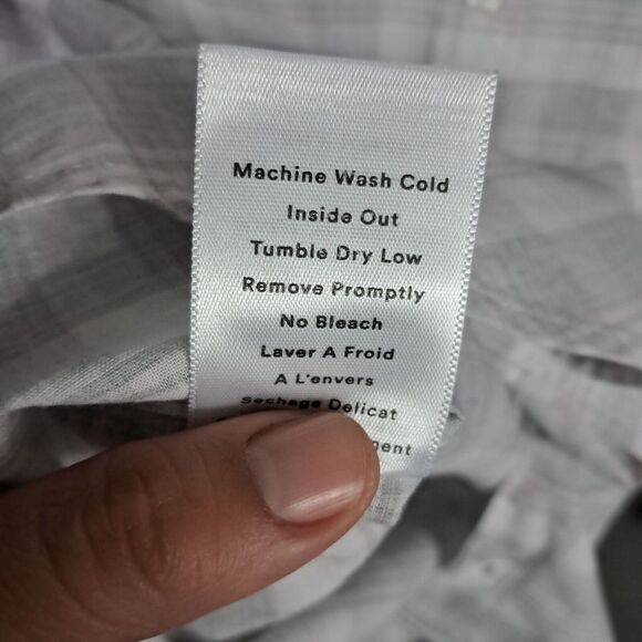 Grayson The Hero Shirt Women XS Gray Linen Plaid‎ Button Down Breathable Gauze - Picture 10 of 11